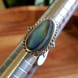 Abalone ring 925 natural shell